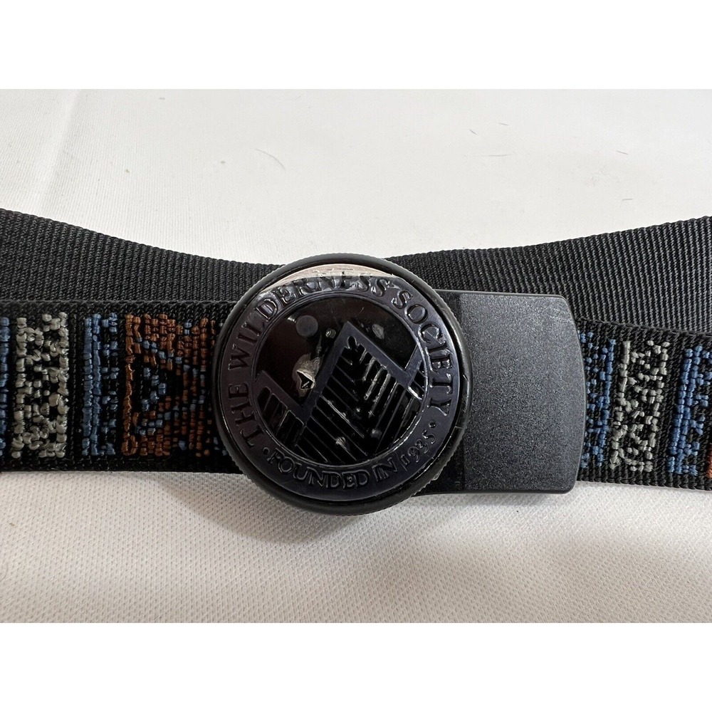 Wilderness Society Belt Mens 38 Embroidered Geometric Canvas Outdoor Casual